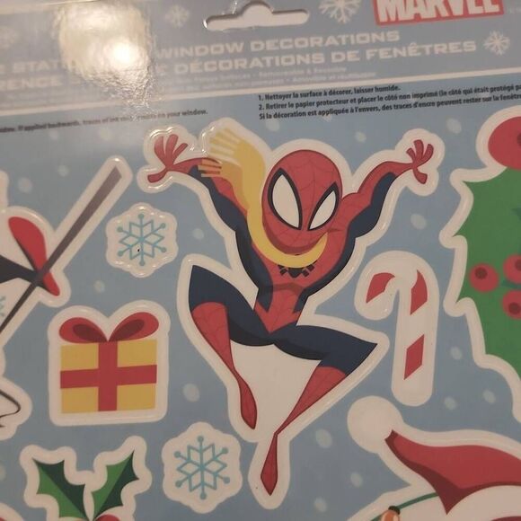 Marvel Spiderman Lot of 2 Christmas Activity Book and Sheet of Static Cling Wind - Picture 7 of 9